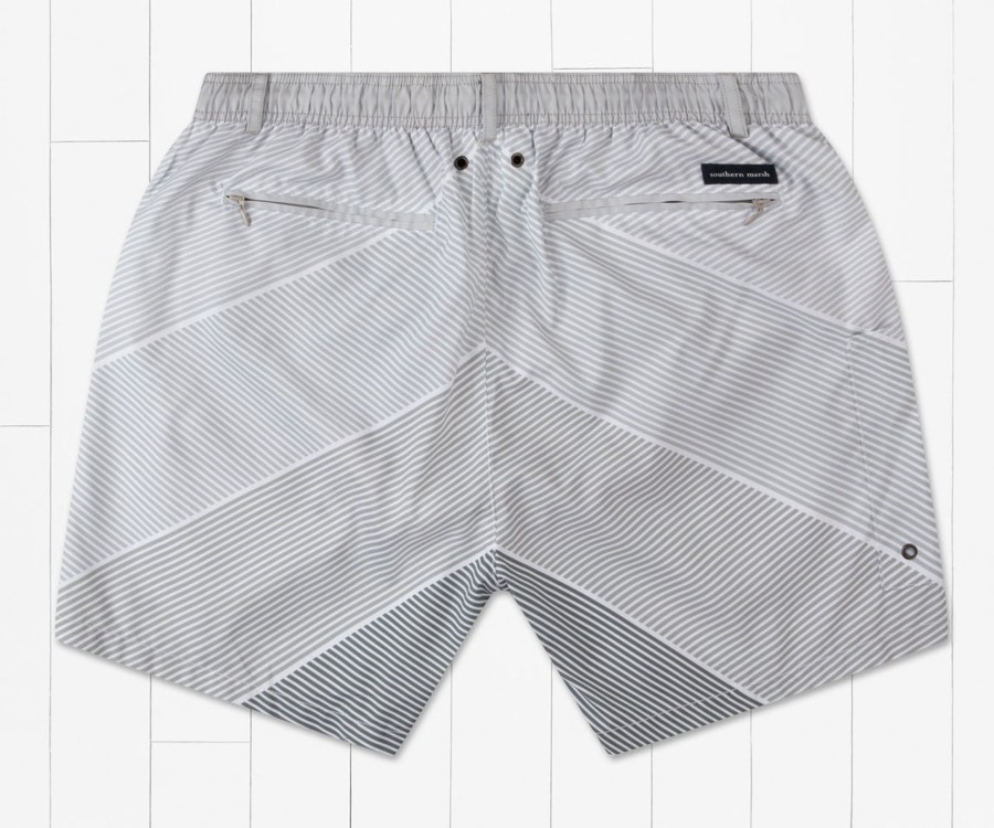 Men'S Southern Marsh Swim Trunks | Dockside Swim Trunk - Port Lines