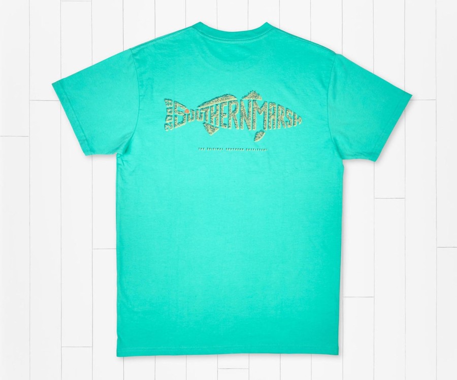 Women'S Southern Marsh Original Tees | Wildlife Words Tee | Redfish Bimini Green