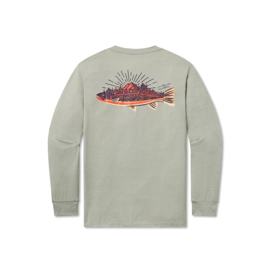 Women'S Southern Marsh Performance Long Sleeve Tees | Fieldtec Heathered Performance Tee | Speckled Sunset