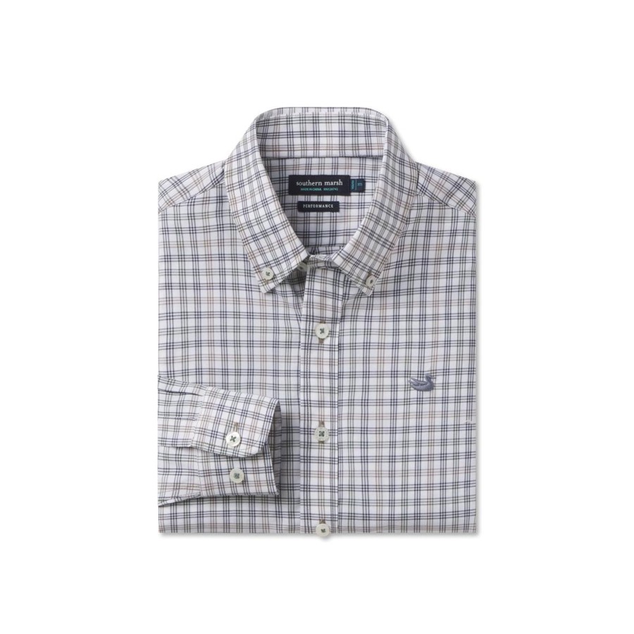 Youth Southern Marsh Dress Shirts | Youth Odessa Performance Dress Shirt Navy And Sage