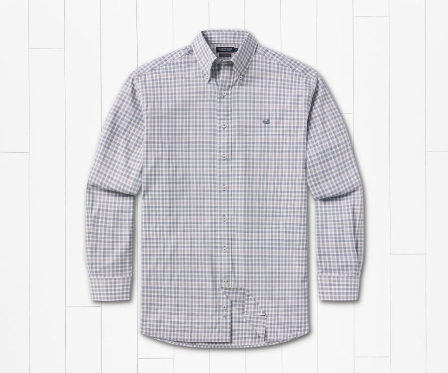 Youth Southern Marsh Dress Shirts | Youth Odessa Performance Dress Shirt Navy And Sage