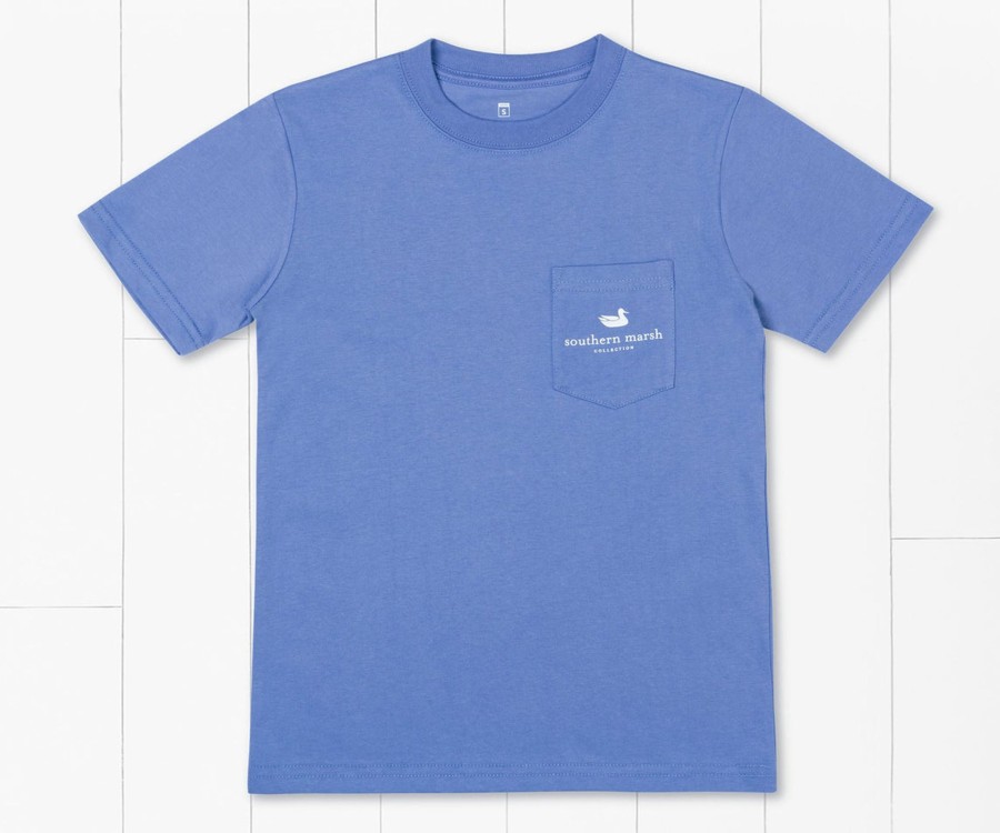 Youth Southern Marsh Original Tees | Youth Delta Fish Tee Oxford Blue