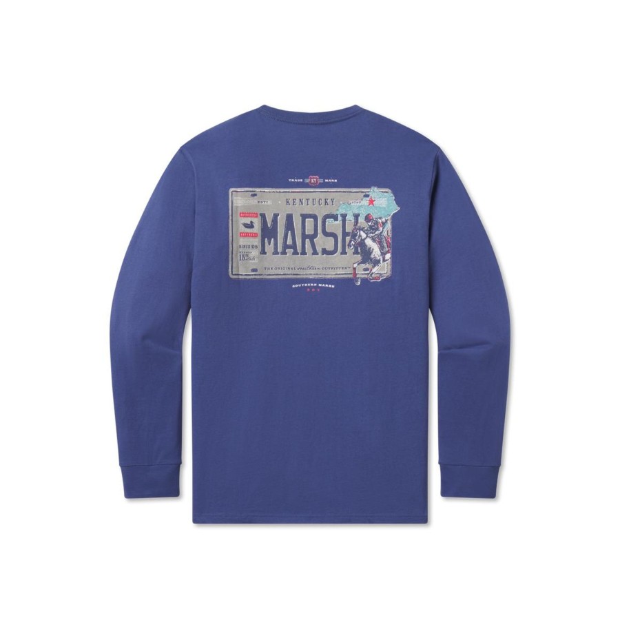 Men'S Southern Marsh Original Ls Tees | Backroads Collection Tee | Kentucky | Long Sleeve Bluestone