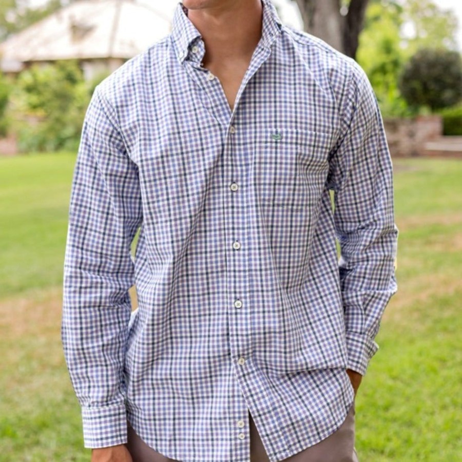 Men'S Southern Marsh Relaxed | Cashiers Washed Gingham Dress Shirt