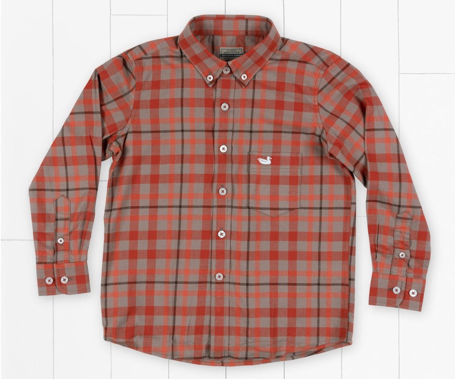 Youth Southern Marsh Dress Shirts | Youth Boundary Washed Plaid Dress Shirt