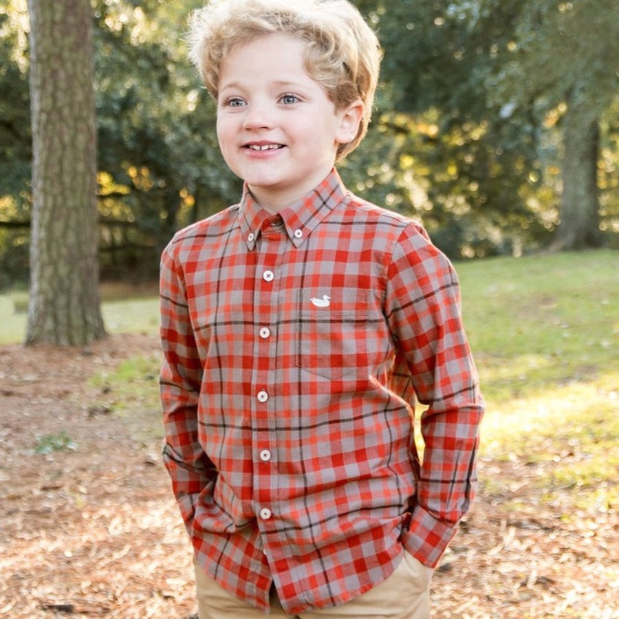 Youth Southern Marsh Dress Shirts | Youth Boundary Washed Plaid Dress Shirt